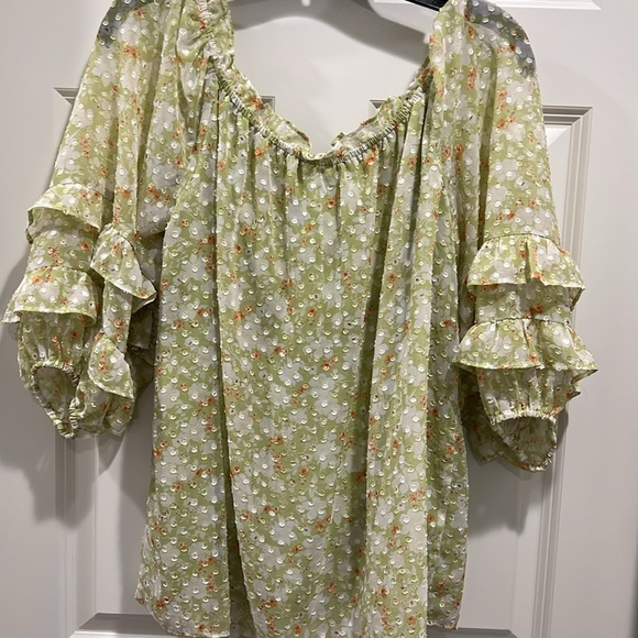 Cato boHo top pastel green size large - Picture 7 of 15